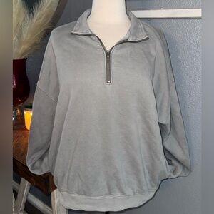 Abercrombie & Fitch Gray Fleece 3/4 zip sweatshirt